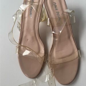 Public Desire Nude and Clear Heels